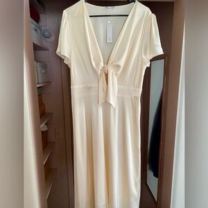 Baltic Born Ivory Satin Midi Dress